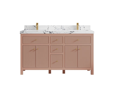Sonoma 60 in W x 22 in D Free Standing Reeded Double Sink Bathroom Vanity - Willow Bath and Vanity