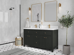 Sonoma 60 in W x 22 in D Free Standing Reeded Double Sink Bathroom Vanity - photo 2