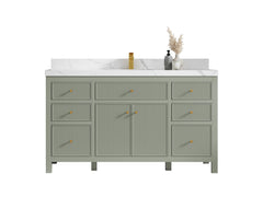 Sonoma 60 in W x 22 in D Free Standing Reeded Single Sink Bathroom Vanity - photo 1