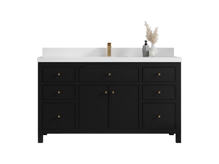 Sonoma 60 in W x 22 in D Free Standing Reeded Single Sink Bathroom Vanity - photo 1