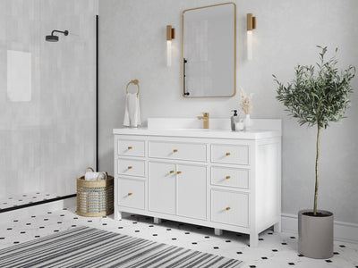 Sonoma 60 in W x 22 in D Free Standing Reeded Single Sink Bathroom Vanity - Willow Bath and Vanity