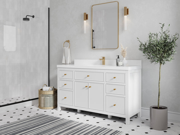 Sonoma 60 in W x 22 in D Free Standing Reeded Single Sink Bathroom Vanity - photo 2