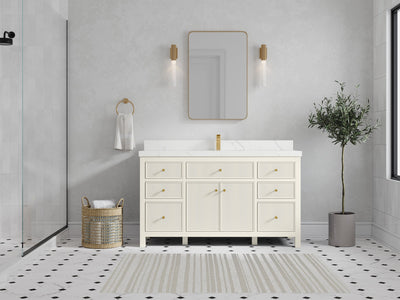 Sonoma 60 in W x 22 in D Free Standing Reeded Single Sink Bathroom Vanity - Willow Bath and Vanity