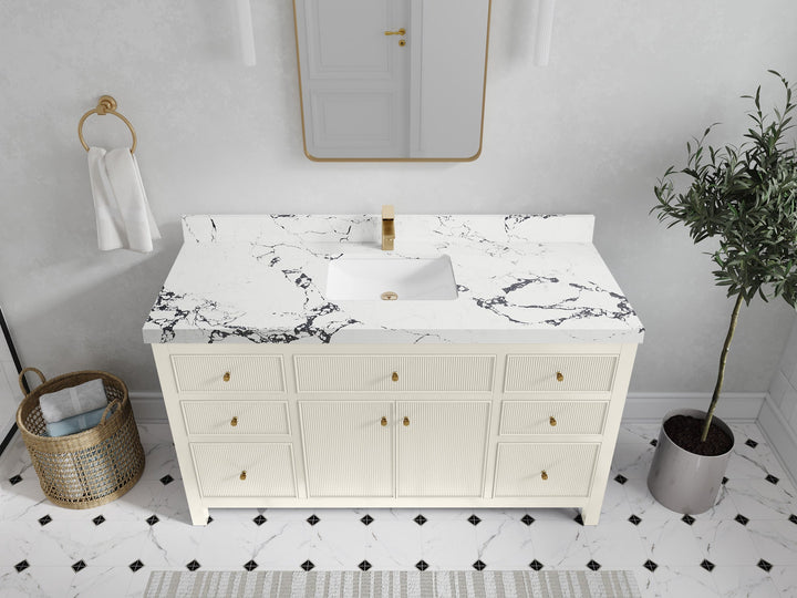 Sonoma 60 in W x 22 in D Free Standing Reeded Single Sink Bathroom Vanity - photo 38