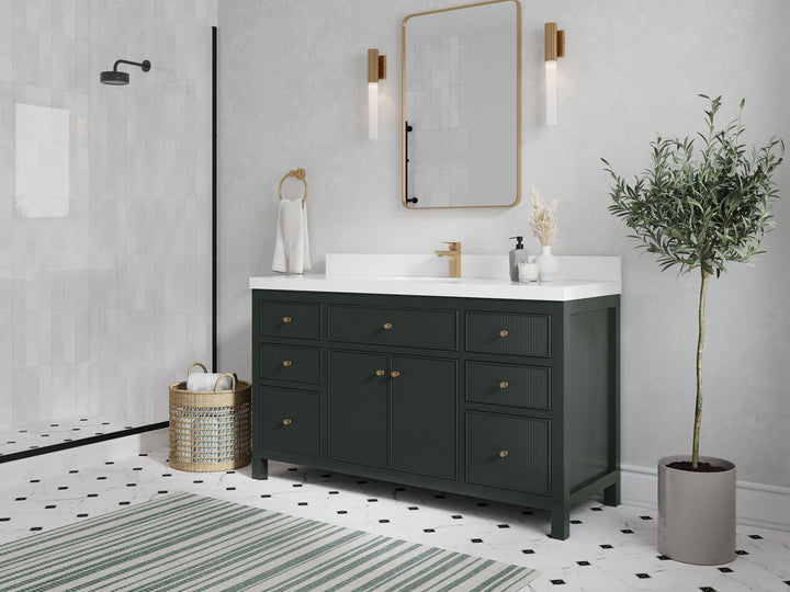 Sonoma 60 in W x 22 in D Free Standing Reeded Single Sink Bathroom Vanity - photo 2