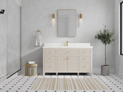 Sonoma 60 in W x 22 in D Free Standing Reeded Single Sink Bathroom Vanity - Willow Bath and Vanity