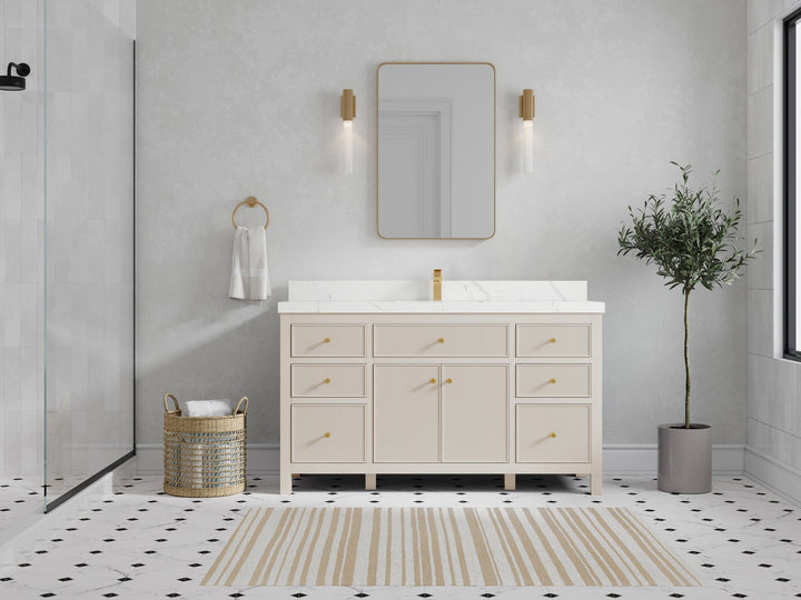 Sonoma 60 in W x 22 in D Free Standing Reeded Single Sink Bathroom Vanity - photo 4