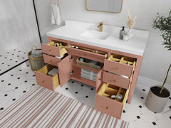 Sonoma 60 in W x 22 in D Free Standing Reeded Single Sink Bathroom Vanity - photo 3