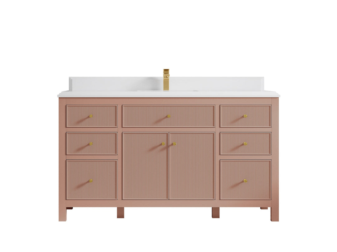 Sonoma 60 in W x 22 in D Free Standing Reeded Single Sink Bathroom Vanity - Willow Bath and Vanity