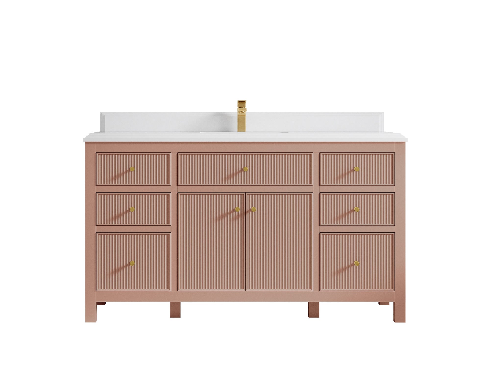 Sonoma 60 in W x 22 in D Free Standing Reeded Single Sink Bathroom Vanity - Willow Bath and Vanity