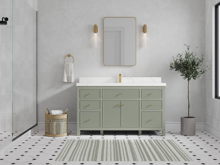 Sonoma 60 in W x 22 in D Free Standing Reeded Single Sink Bathroom Vanity - photo 4
