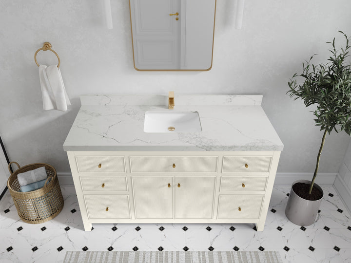 Sonoma 60 in W x 22 in D Free Standing Reeded Single Sink Bathroom Vanity - photo 14
