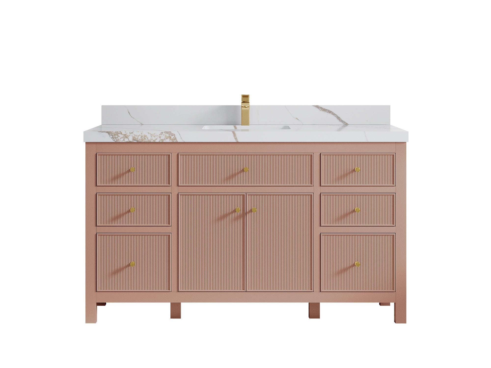 Sonoma 60 in W x 22 in D Free Standing Reeded Single Sink Bathroom Vanity - Willow Bath and Vanity