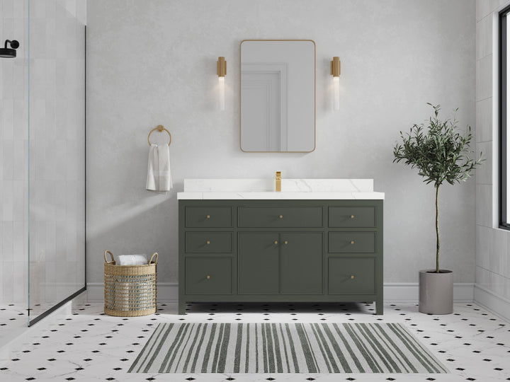Sonoma 60 in W x 22 in D Free Standing Reeded Single Sink Bathroom Vanity - photo 4