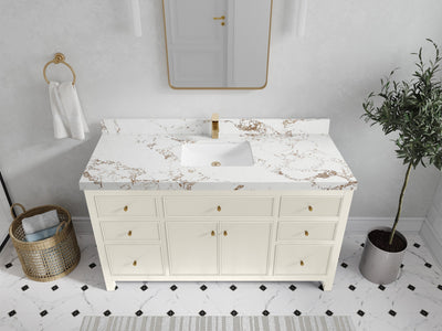 Sonoma 60 in W x 22 in D Free Standing Reeded Single Sink Bathroom Vanity - Willow Bath and Vanity