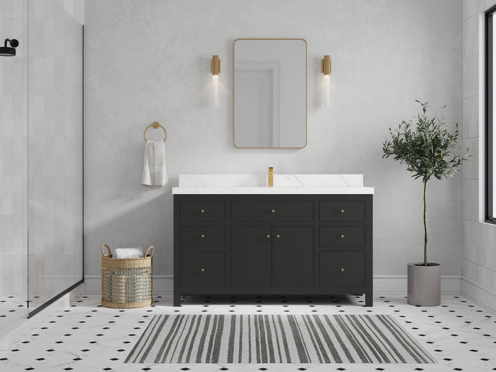 Sonoma 60 in W x 22 in D Free Standing Reeded Single Sink Bathroom Vanity - photo 4