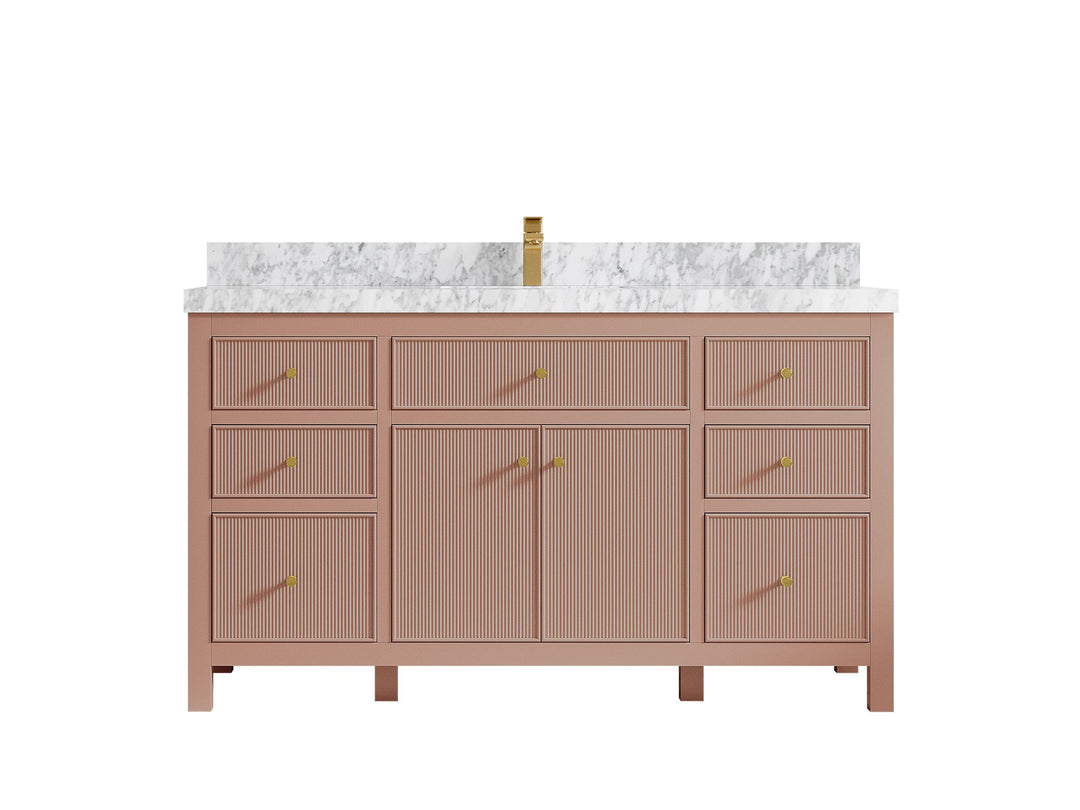 Sonoma 60 in W x 22 in D Free Standing Reeded Single Sink Bathroom Vanity - Willow Bath and Vanity