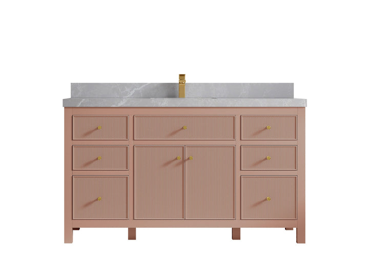 Sonoma 60 in W x 22 in D Free Standing Reeded Single Sink Bathroom Vanity - photo 42