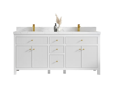 Sonoma 72 in W x 22 in D Free Standing Reeded Double Sink Bathroom Vanity - Willow Bath and Vanity