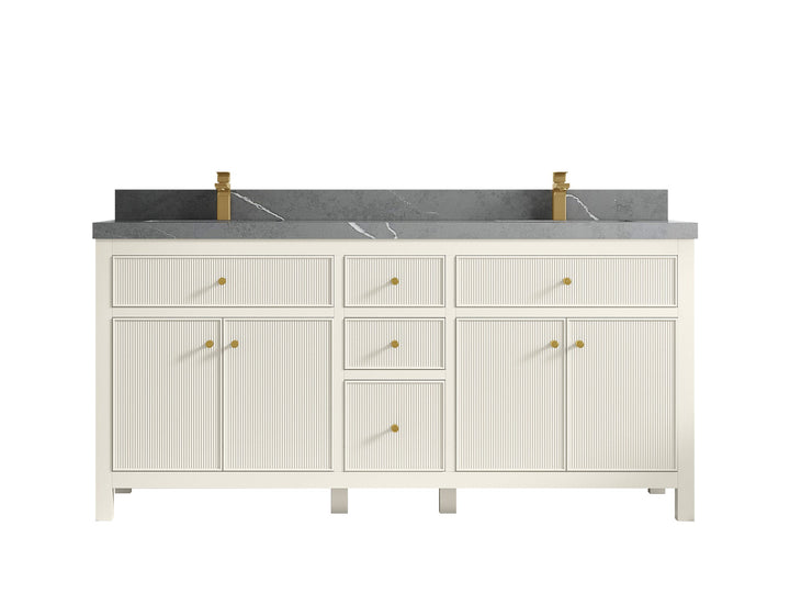 Sonoma 72 in W x 22 in D Free Standing Reeded Double Sink Bathroom Vanity - photo 32