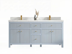 Sonoma 72 in W x 22 in D Free Standing Reeded Double Sink Bathroom Vanity - photo 1