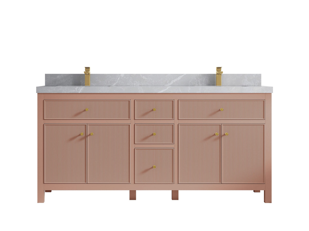 Sonoma 72 in W x 22 in D Free Standing Reeded Double Sink Bathroom Vanity - Willow Bath and Vanity