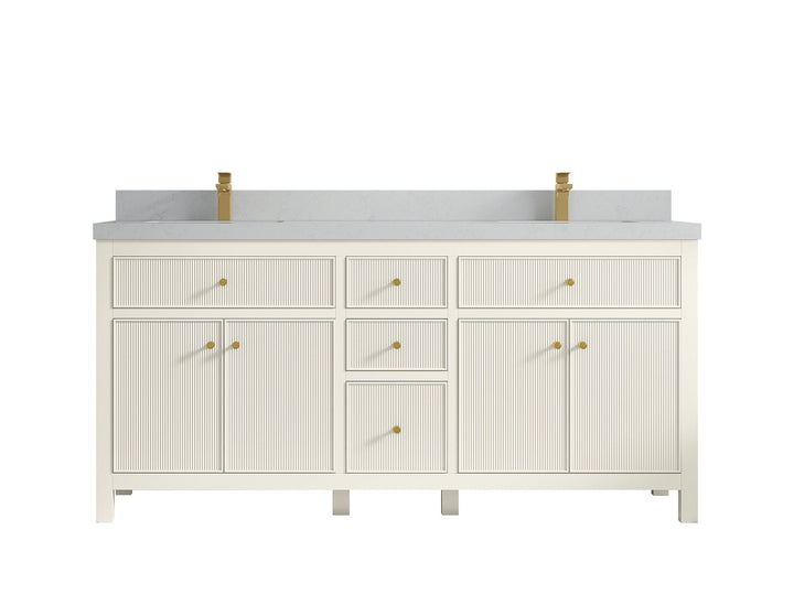 Sonoma 72 in W x 22 in D Free Standing Reeded Double Sink Bathroom Vanity - photo 20