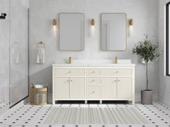 Sonoma 72 in W x 22 in D Free Standing Reeded Double Sink Bathroom Vanity - photo 4
