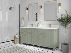Sonoma 72 in W x 22 in D Free Standing Reeded Double Sink Bathroom Vanity - photo 2