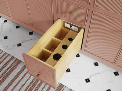 Sonoma 72 in W x 22 in D Free Standing Reeded Double Sink Bathroom Vanity - Willow Bath and Vanity