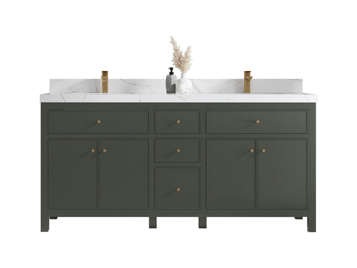 Sonoma 72 in W x 22 in D Free Standing Reeded Double Sink Bathroom Vanity - photo 1