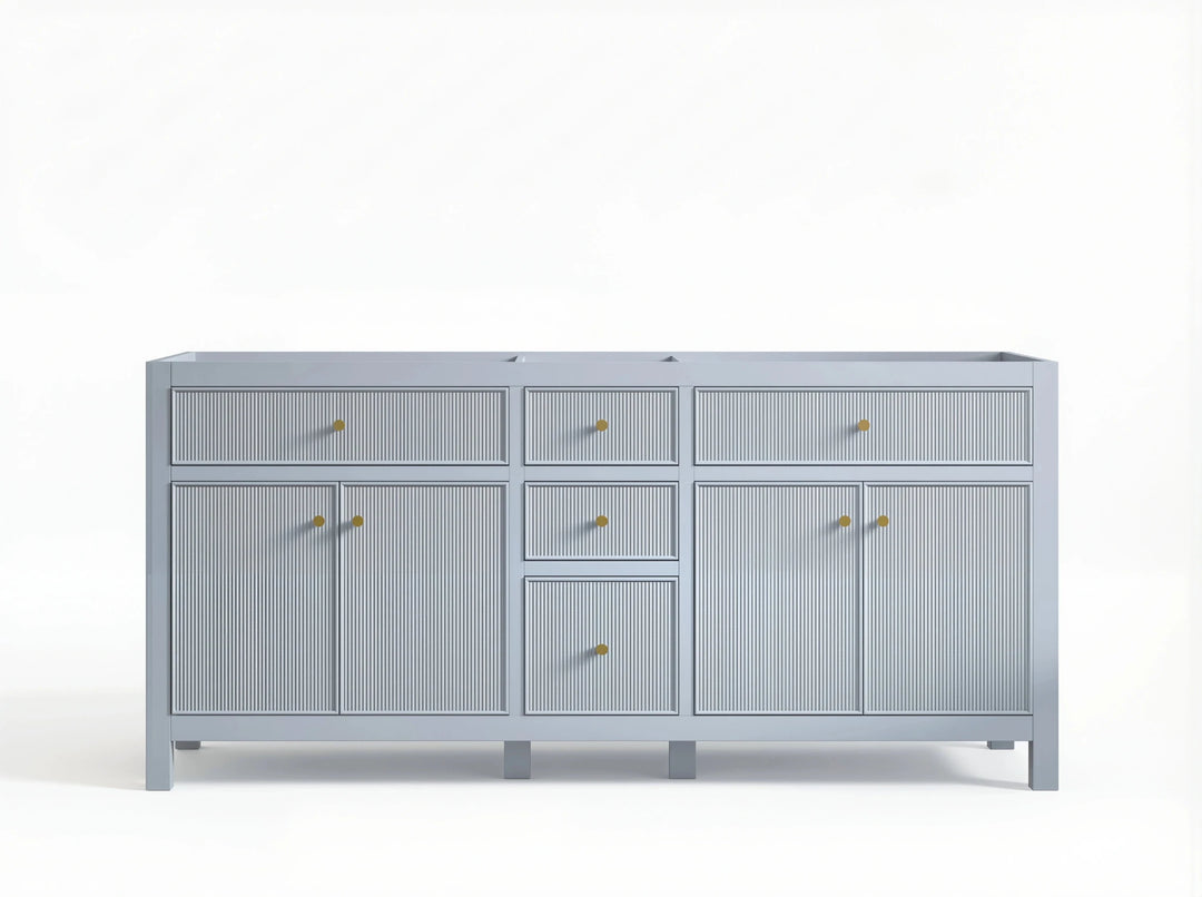 Sonoma 72 in W x 22 in D Free Standing Reeded Double Sink Bathroom Vanity | 
              
                Blue Heather
                
                  
             - SON_BLU_BRS_72D - photo №28