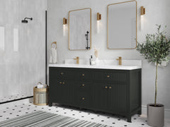 Sonoma 72 in W x 22 in D Free Standing Reeded Double Sink Bathroom Vanity - photo 2