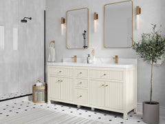Sonoma 72 in W x 22 in D Free Standing Reeded Double Sink Bathroom Vanity - photo 2