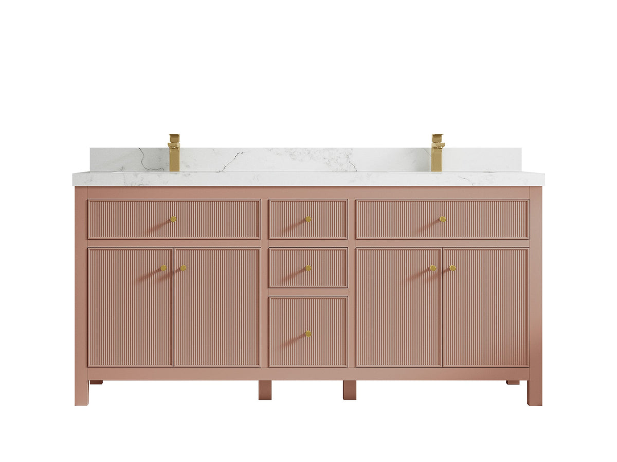 Sonoma 72 in W x 22 in D Free Standing Reeded Double Sink Bathroom Vanity - Willow Bath and Vanity