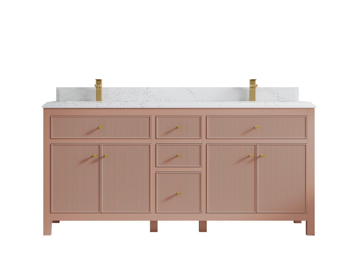 Sonoma 72 in W x 22 in D Free Standing Reeded Double Sink Bathroom Vanity - Willow Bath and Vanity