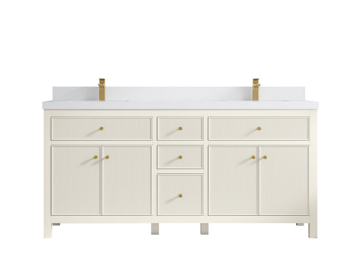 Sonoma 72 in W x 22 in D Free Standing Reeded Double Sink Bathroom Vanity - photo 42