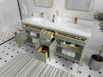 Sonoma 72 in W x 22 in D Free Standing Reeded Double Sink Bathroom Vanity - Willow Bath and Vanity