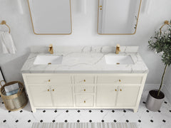 Sonoma 72 in W x 22 in D Free Standing Reeded Double Sink Bathroom Vanity - photo 39