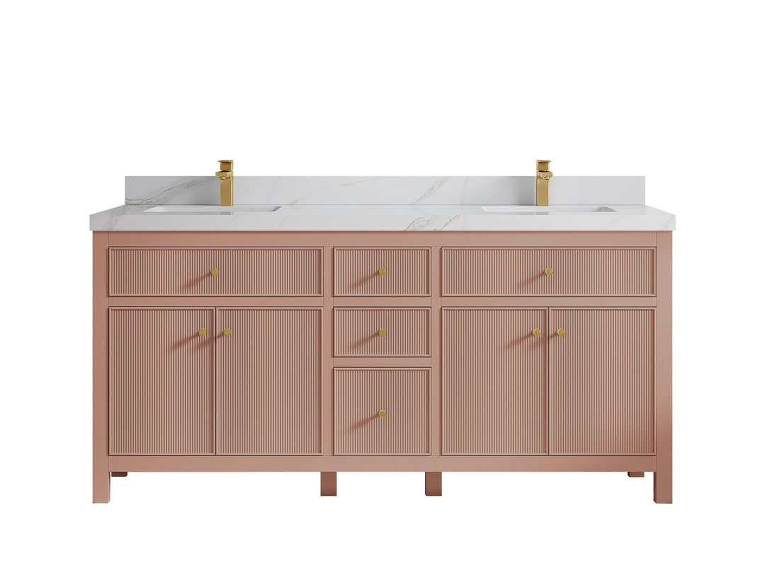 Sonoma 72 in W x 22 in D Free Standing Reeded Double Sink Bathroom Vanity - Willow Bath and Vanity