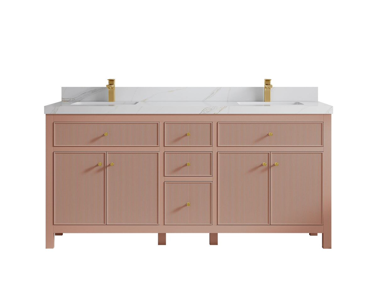 Sonoma 72 in W x 22 in D Free Standing Reeded Double Sink Bathroom Vanity - Willow Bath and Vanity