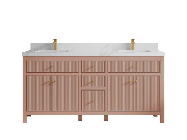 Sonoma 72 in W x 22 in D Free Standing Reeded Double Sink Bathroom Vanity - photo 17