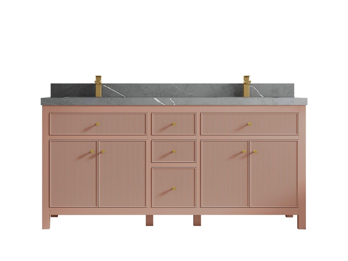Sonoma 72 in W x 22 in D Free Standing Reeded Double Sink Bathroom Vanity - Willow Bath and Vanity