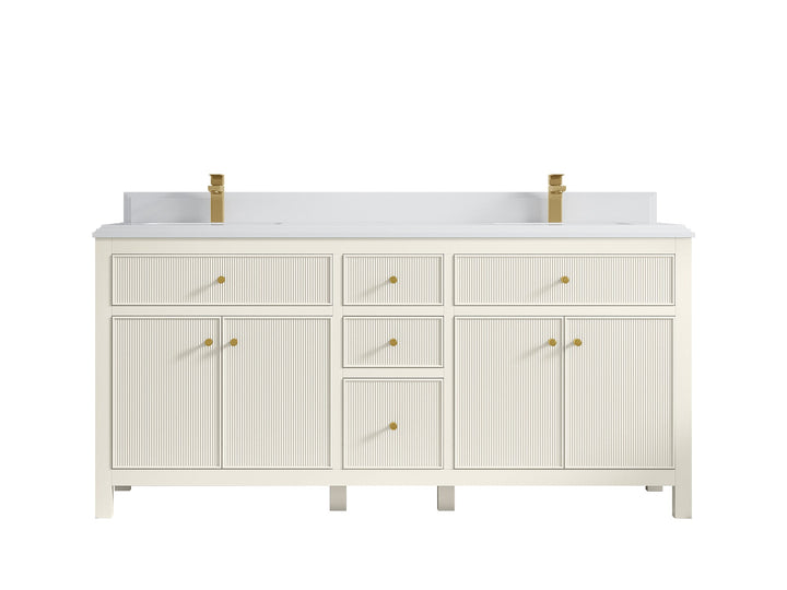 Sonoma 72 in W x 22 in D Free Standing Reeded Double Sink Bathroom Vanity - photo 26