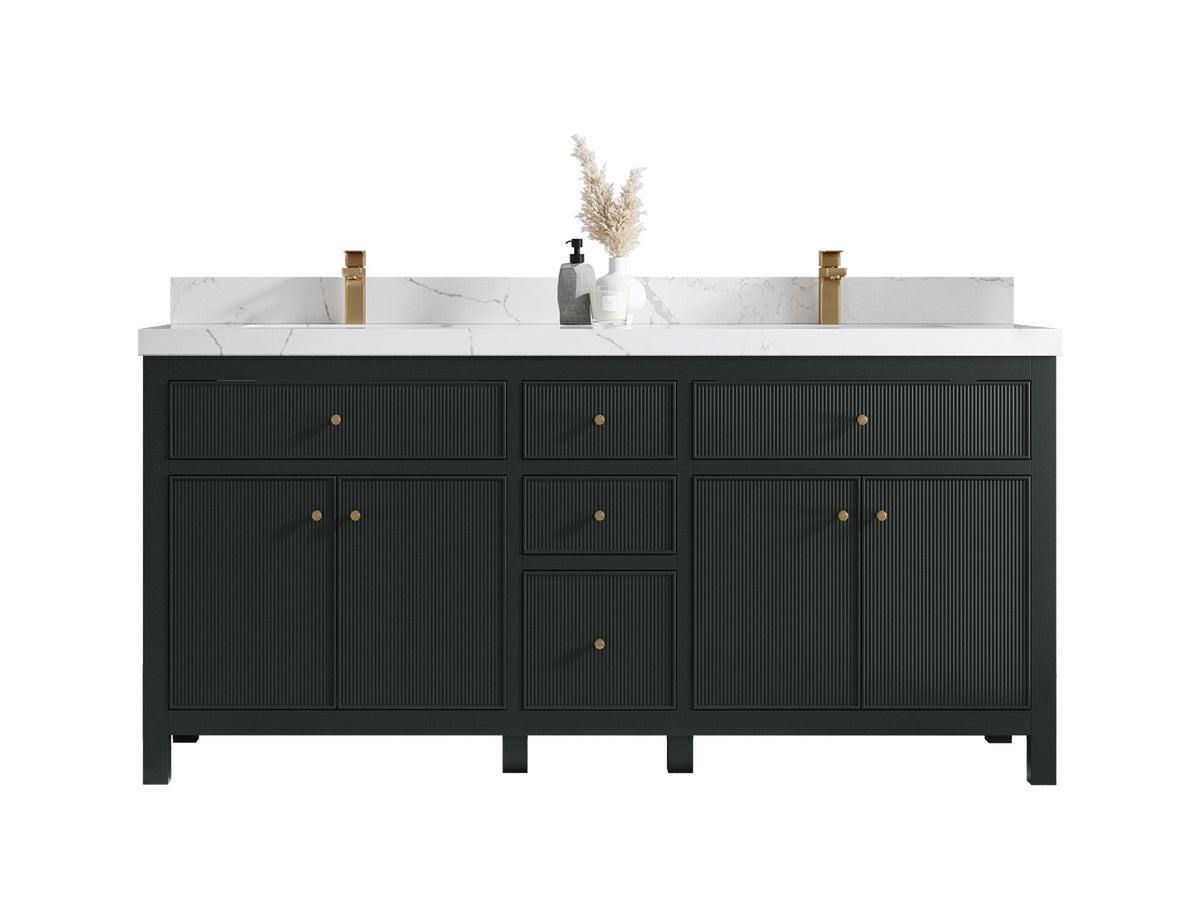 Sonoma 72 in W x 22 in D Free Standing Reeded Double Sink Bathroom Vanity - Willow Bath and Vanity