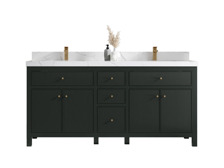 Sonoma 72 in W x 22 in D Free Standing Reeded Double Sink Bathroom Vanity - photo 1