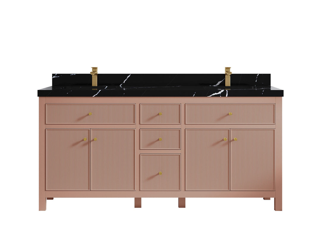 Sonoma 72 in W x 22 in D Free Standing Reeded Double Sink Bathroom Vanity - Willow Bath and Vanity