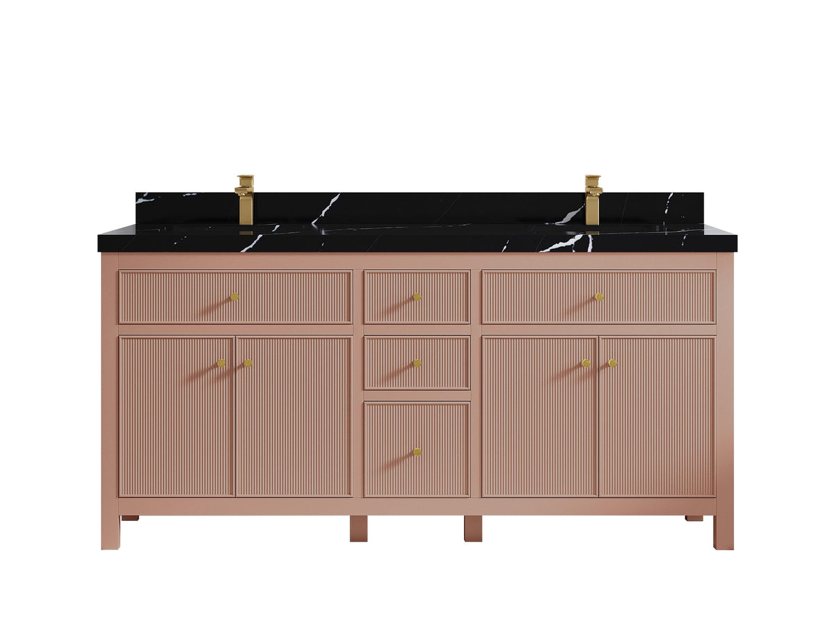 Sonoma 72 in W x 22 in D Free Standing Reeded Double Sink Bathroom Vanity - Willow Bath and Vanity