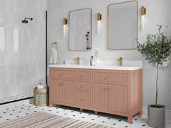 Sonoma 72 in W x 22 in D Free Standing Reeded Double Sink Bathroom Vanity - photo 2