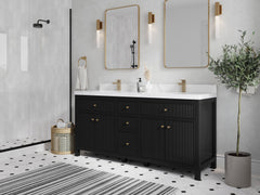 Sonoma 72 in W x 22 in D Free Standing Reeded Double Sink Bathroom Vanity - photo 2